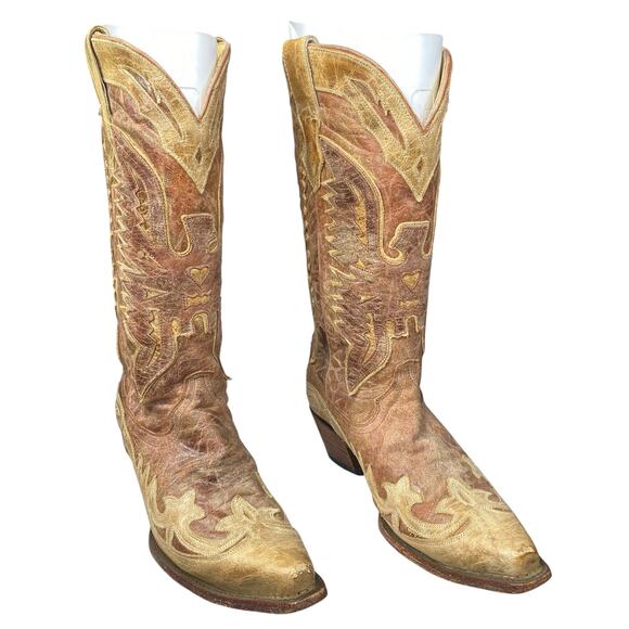 Corral Women’s Brown Distressed Eagle Overlay Western Cowgirl Boot Size US 8 - Picture 5 of 10